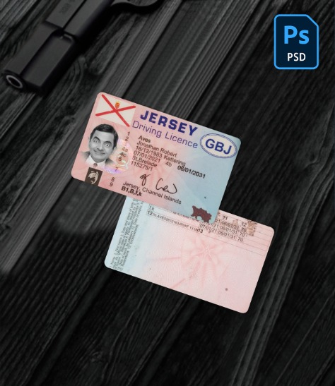 Jersey driving license PSD